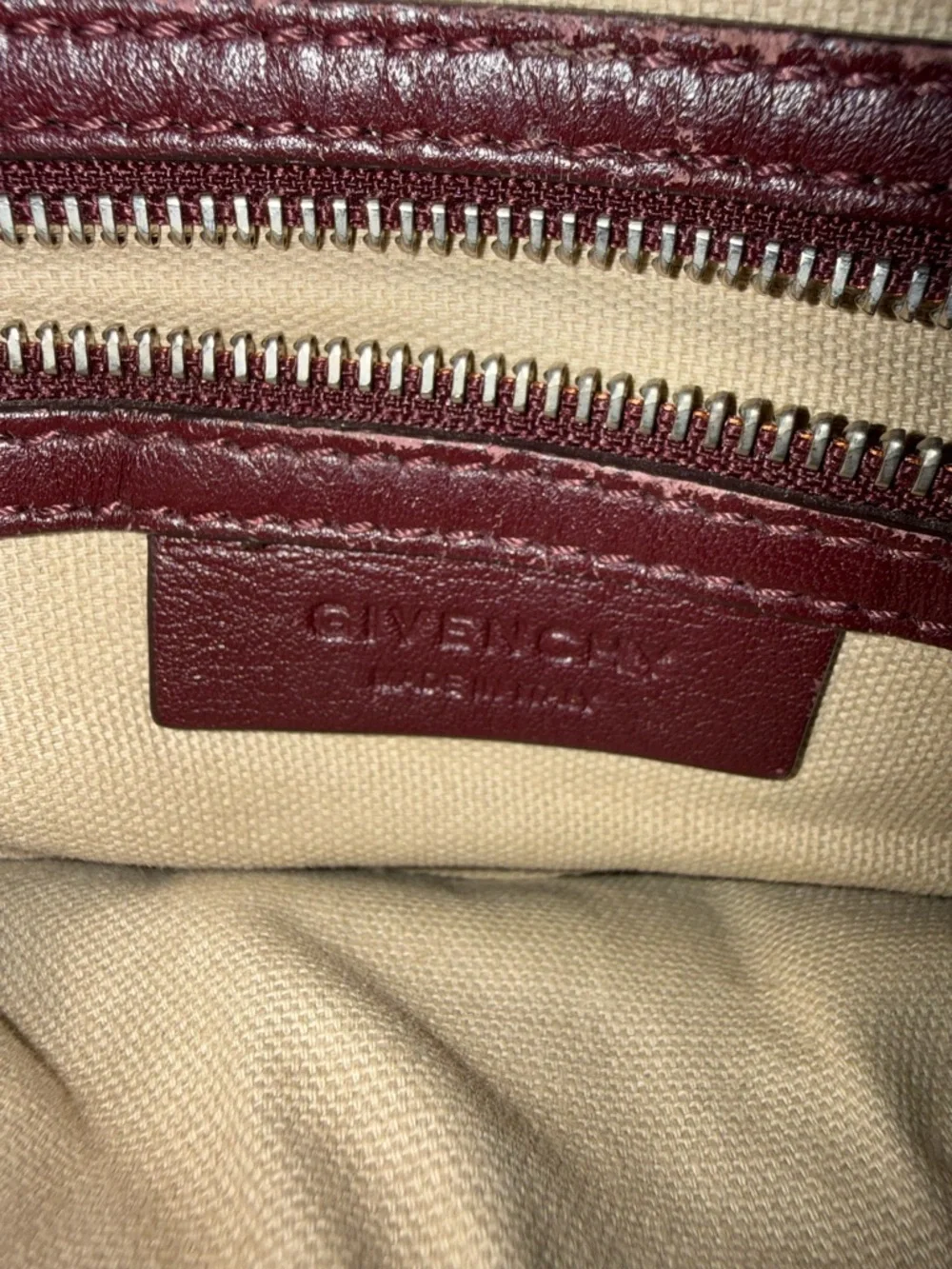 Givenchy Deep Burgundy Leather Shoulder Bag with Silver Hardware - Picture 4 of 11